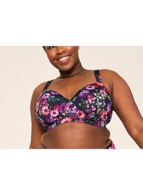 Cacique Bra Womens Size 48 B Lightly Lined Wireless Floral Print